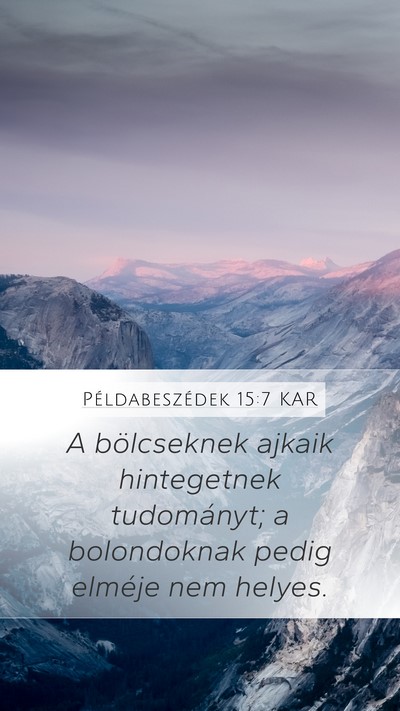 Példabeszédek 15:7 KAR Bible Verse Image