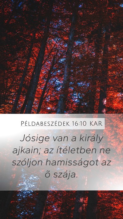 Példabeszédek 16:10 KAR Bible Verse Image