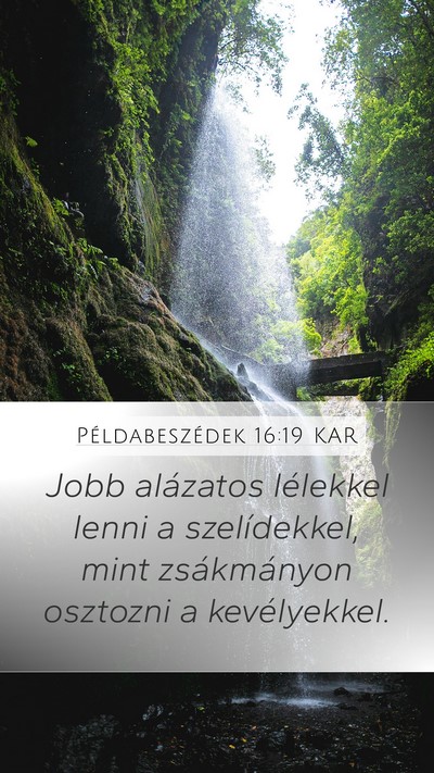 Példabeszédek 16:19 KAR Bible Verse Image