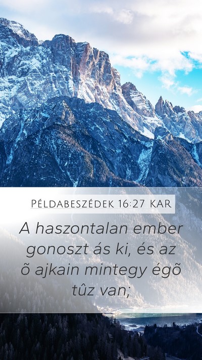 Példabeszédek 16:27 KAR Bible Verse Image