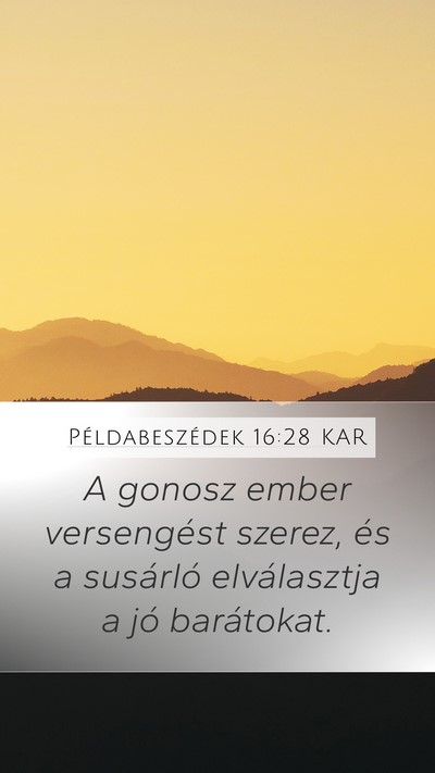 Példabeszédek 16:28 KAR Bible Verse Image