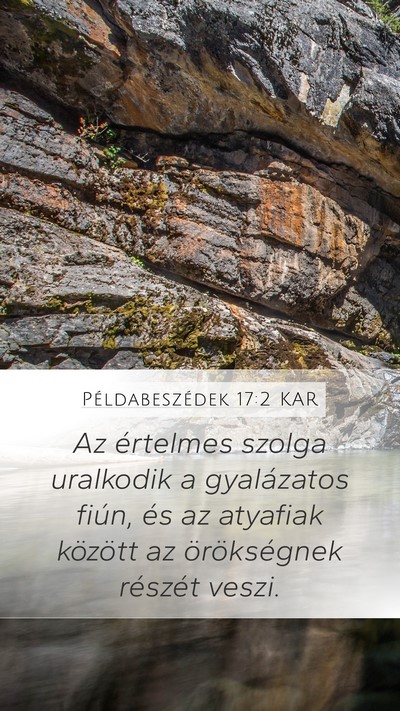 Példabeszédek 17:2 KAR Bible Verse Image