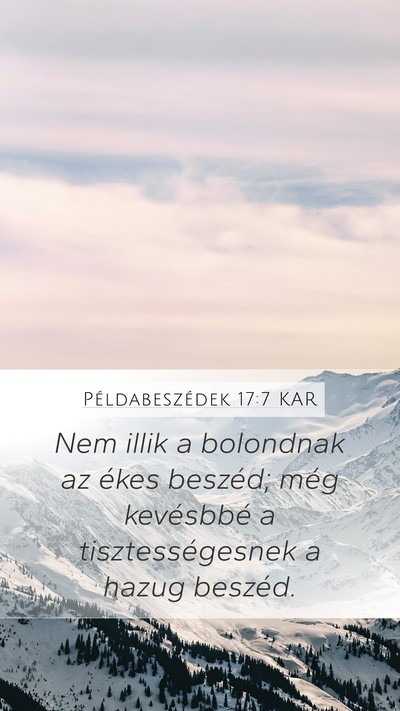 Példabeszédek 17:7 KAR Bible Verse Image