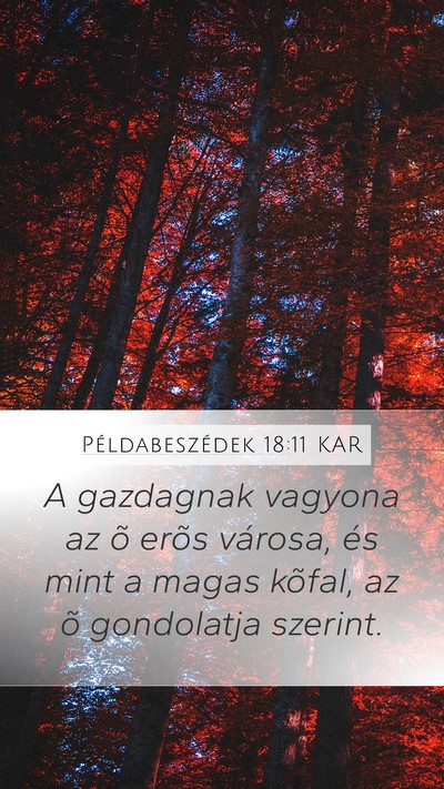 Példabeszédek 18:11 KAR Bible Verse Image