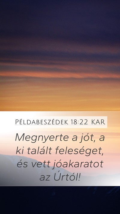 Példabeszédek 18:22 KAR Bible Verse Image