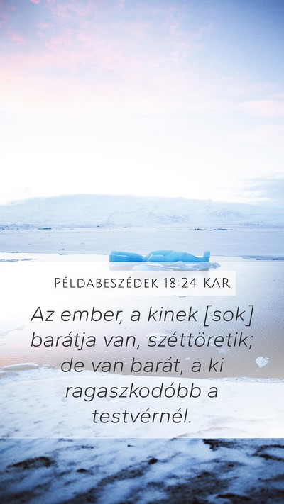 Példabeszédek 18:24 KAR Bible Verse Image