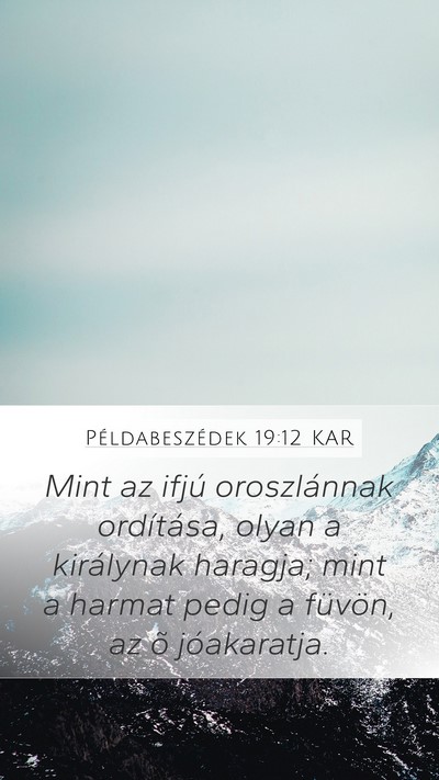 Példabeszédek 19:12 KAR Bible Verse Image