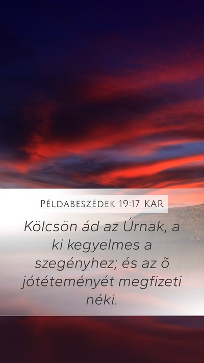 Példabeszédek 19:17 KAR Bible Verse Image