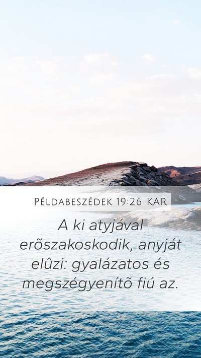 Példabeszédek 19:26 KAR Bible Verse Image