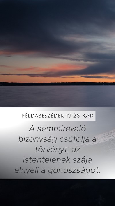 Példabeszédek 19:28 KAR Bible Verse Image