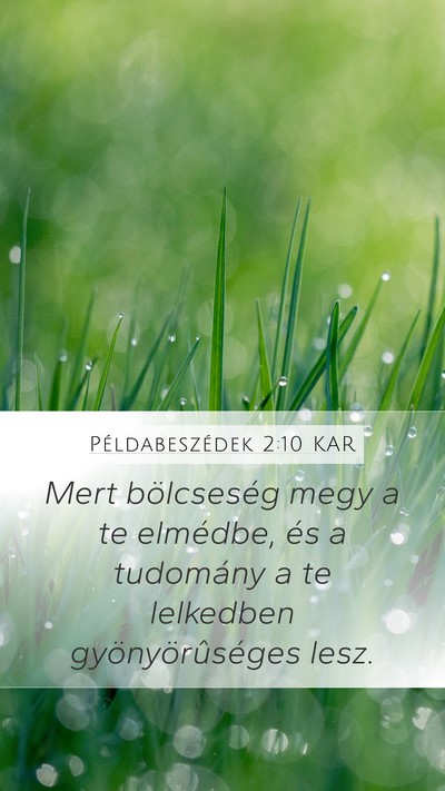 Példabeszédek 2:10 KAR Bible Verse Image