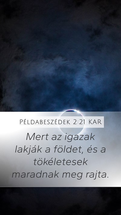 Példabeszédek 2:21 KAR Bible Verse Image