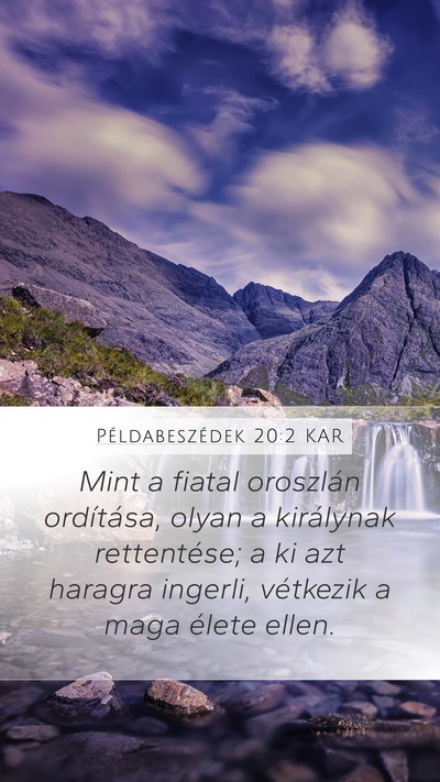Példabeszédek 20:2 KAR Bible Verse Image