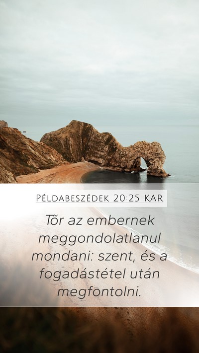Példabeszédek 20:25 KAR Bible Verse Image