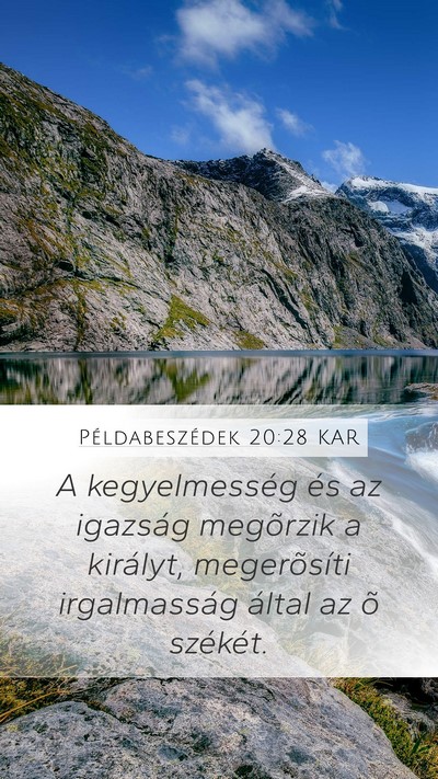Példabeszédek 20:28 KAR Bible Verse Image