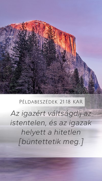 Példabeszédek 21:18 KAR Bible Verse Image