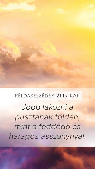 Példabeszédek 21:19 KAR Bible Verse Image