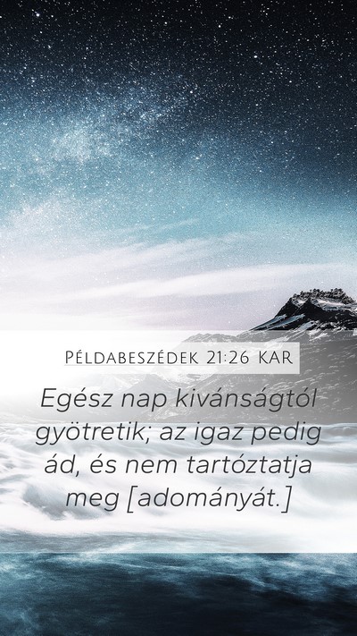 Példabeszédek 21:26 KAR Bible Verse Image