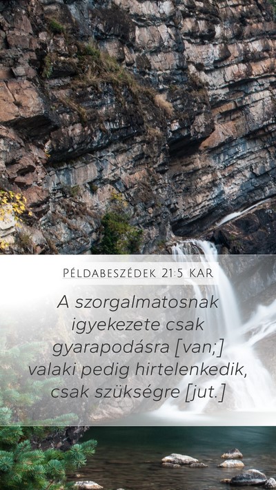 Példabeszédek 21:5 KAR Bible Verse Image