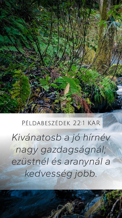 Példabeszédek 22:1 KAR Bible Verse Image