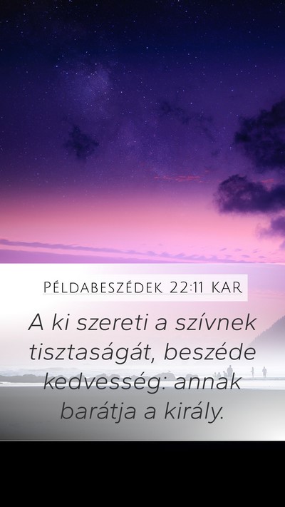 Példabeszédek 22:11 KAR Bible Verse Image