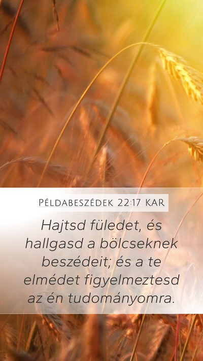 Példabeszédek 22:17 KAR Bible Verse Image
