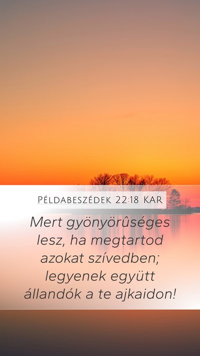 Példabeszédek 22:18 KAR Bible Verse Image