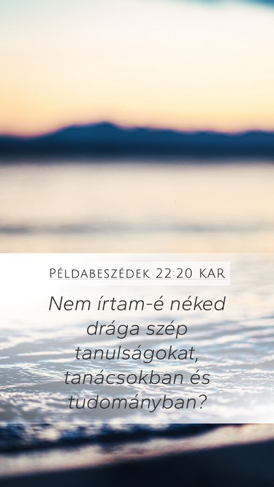 Példabeszédek 22:20 KAR Bible Verse Image