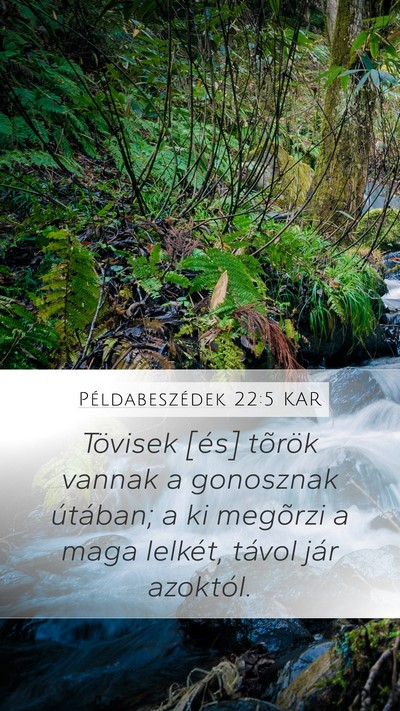 Példabeszédek 22:5 KAR Bible Verse Image