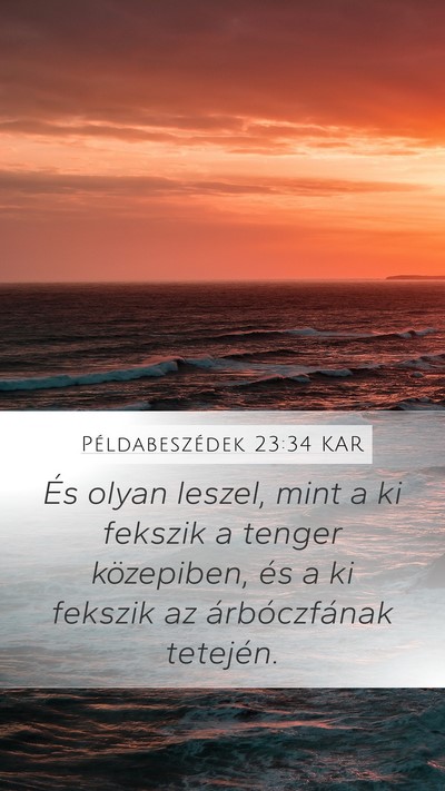 Példabeszédek 23:34 KAR Bible Verse Image