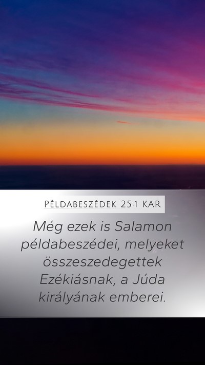 Példabeszédek 25:1 KAR Bible Verse Image