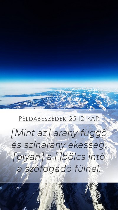 Példabeszédek 25:12 KAR Bible Verse Image