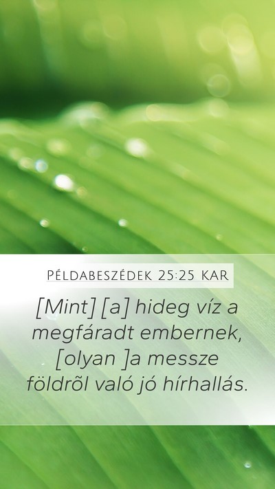 Példabeszédek 25:25 KAR Bible Verse Image