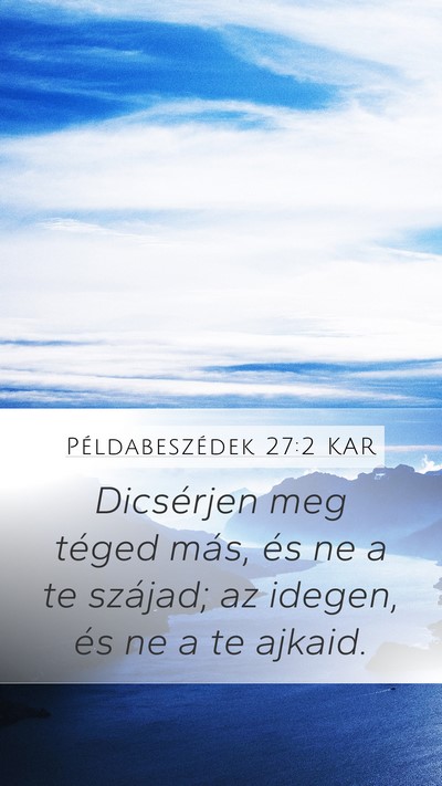 Példabeszédek 27:2 KAR Bible Verse Image