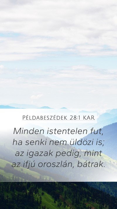 Példabeszédek 28:1 KAR Bible Verse Image