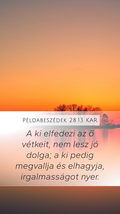 Példabeszédek 28:13 KAR Bible Verse Image