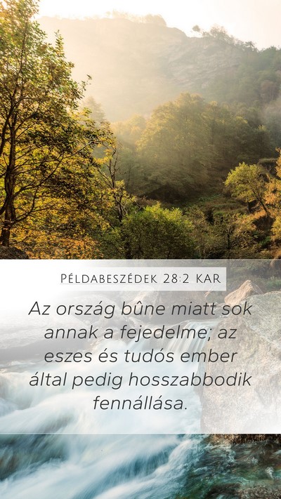 Példabeszédek 28:2 KAR Bible Verse Image