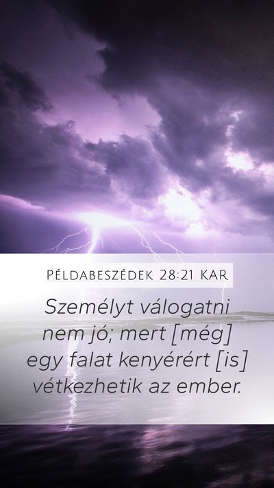 Példabeszédek 28:21 KAR Bible Verse Image