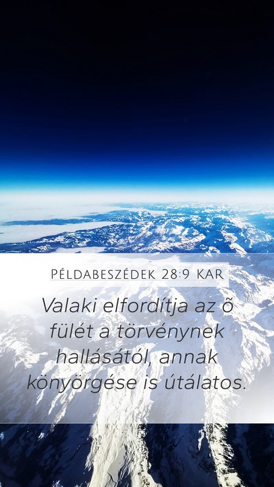 Példabeszédek 28:9 KAR Bible Verse Image