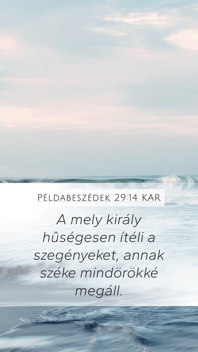 Példabeszédek 29:14 KAR Bible Verse Image