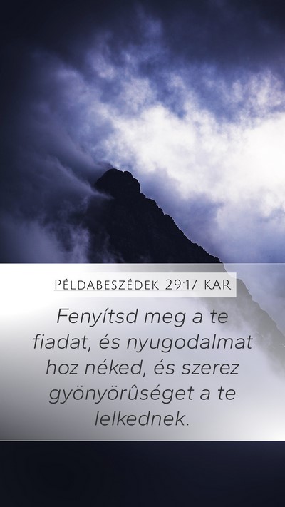 Példabeszédek 29:17 KAR Bible Verse Image