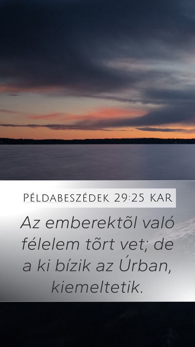 Példabeszédek 29:25 KAR Bible Verse Image