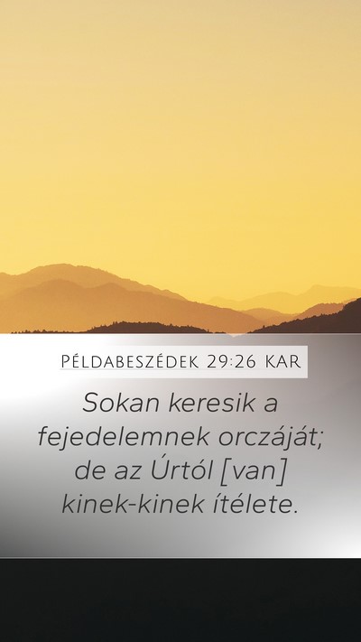 Példabeszédek 29:26 KAR Bible Verse Image