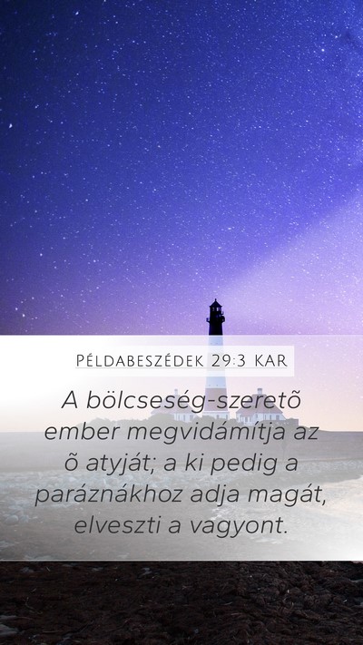 Példabeszédek 29:3 KAR Bible Verse Image