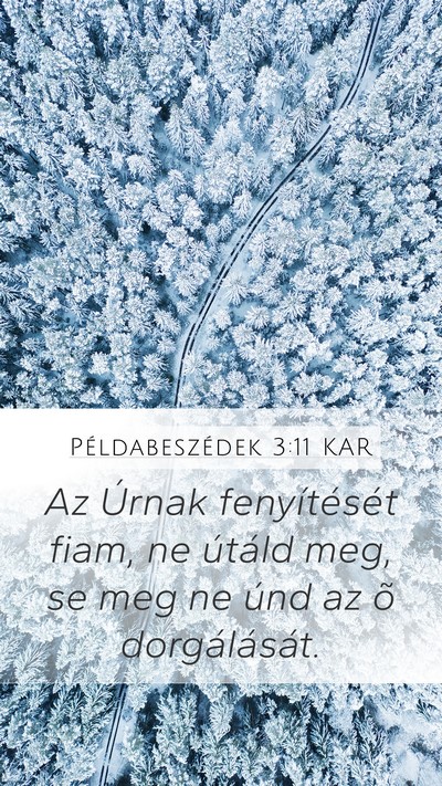 Példabeszédek 3:11 KAR Bible Verse Image