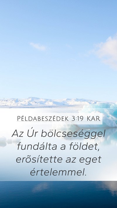 Példabeszédek 3:19 KAR Bible Verse Image