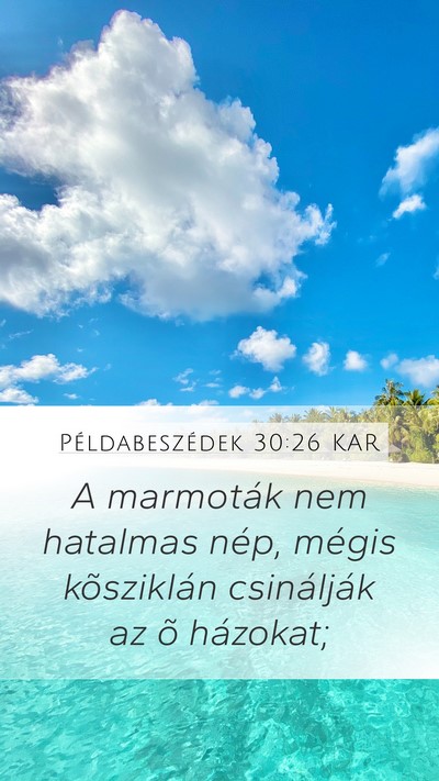 Példabeszédek 30:26 KAR Mobile Phone Wallpaper - A marmoták nem hatalmas nép, mégis kõsziklán - Mobile Bible Verse Wallpaper