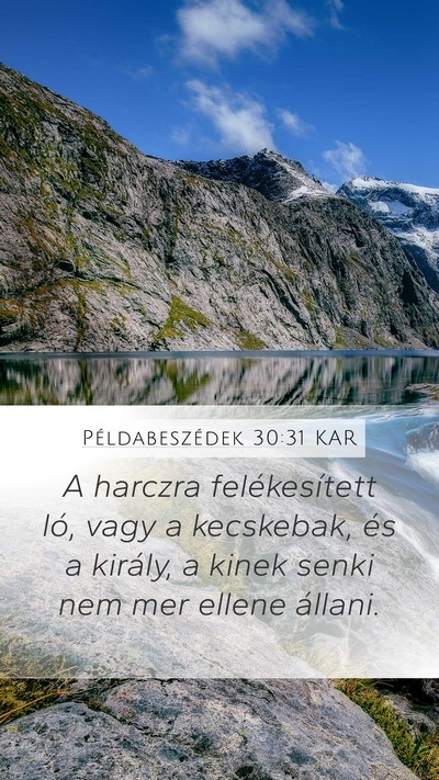 Példabeszédek 30:31 KAR Bible Verse Image