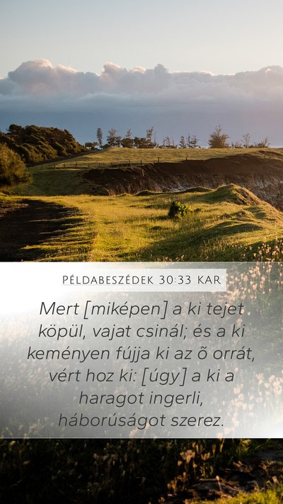 Példabeszédek 30:33 KAR Bible Verse Image