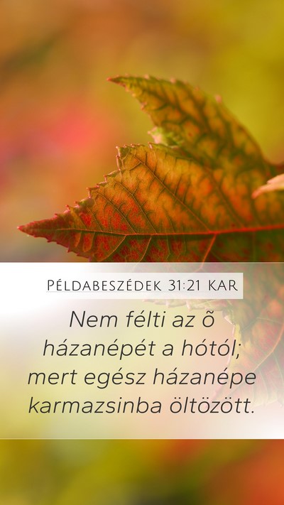 Példabeszédek 31:21 KAR Bible Verse Image